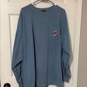Blue Long Sleeve Shirt with Pocket